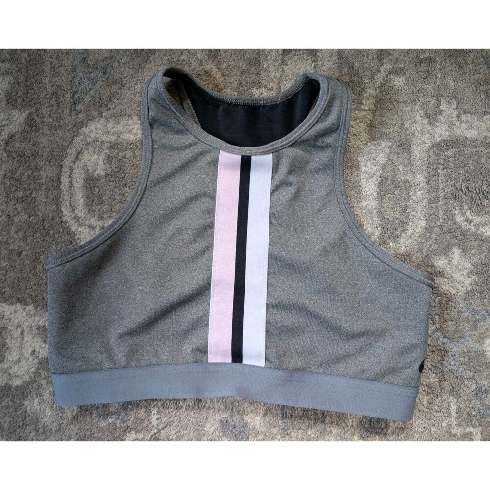 Nike Women's Med Dri-Fit Gym Elastic Sports Bra Carbon Heather  Workout